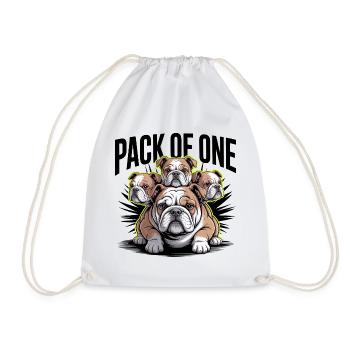 Pack of One Bulldog - Drawstring Bag - white - Front