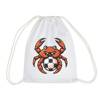 Mascotte de football de crabe - Sac de sport léger - blanc - Devant