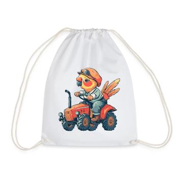 Parrot Tractor Farmer - Drawstring Bag - white - Front
