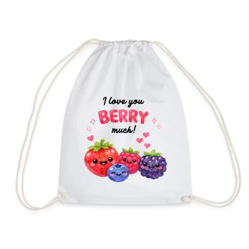 Love you Berry much! Sweet berry friends children - Drawstring Bag - white - Front