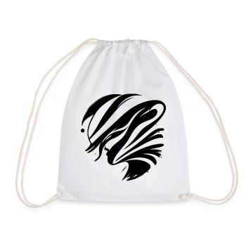 Abstract Face - Elegant - Drawstring Bag - white - Front