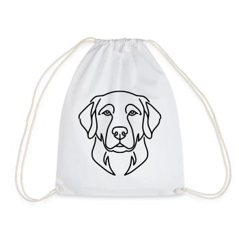 Labrador Head Dog Portrait Vector - Drawstring Bag - white - Front