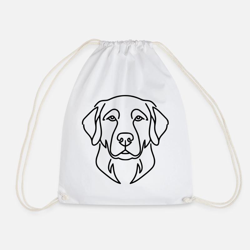 Labrador Kopf Hund Portrait Vektor - Turnbeutel - Weiß
