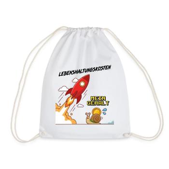 Lebenshaltungskosten_Rakete - Turnbeutel - Weiß - Vorne