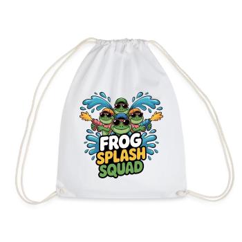 Frog Splash Squad Froschcrew - Turnbeutel - Weiß - Vorne