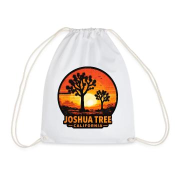Joshua Tree California Sunset Motif - Drawstring Bag - white - Front