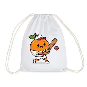 Orange drôle jouant au cricket - Sac de sport léger - blanc - Devant