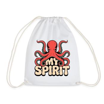 Octopus Spirit - Drawstring Bag - white - Front