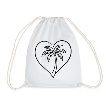 Palmier Amour au cœur - Sac de sport léger - blanc - Devant