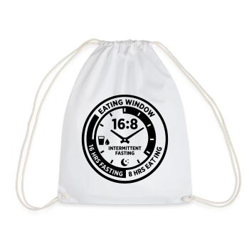 Conception d’horloge à jeûne intermittent 16:8 - Sac de sport léger - blanc - Devant