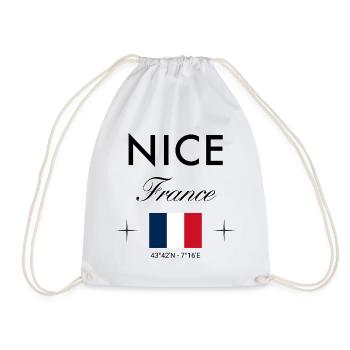 Nice, France, Coordonnées Souvenir de voyage - Sac de sport léger - blanc - Devant