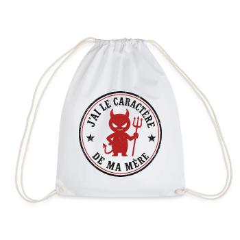 J'ai le caractère de ma mère – Diablotin humoristi - Sac de sport léger - blanc - Devant