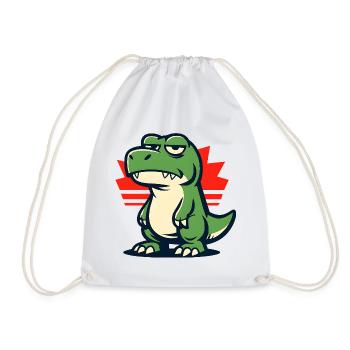 Chill Dinosaur Mood Grumpy - Drawstring Bag - white - Front
