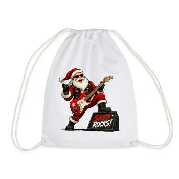 Santa Rocks - Drawstring Bag - white - Front