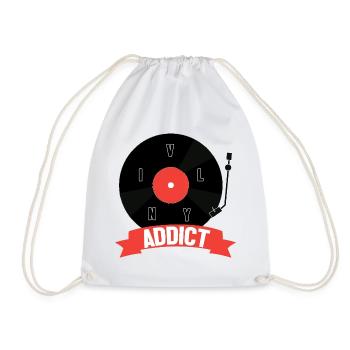 Vinyl - Drawstring Bag - white - Front