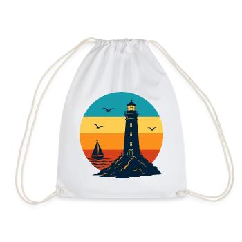 Lighthouse Design for Headlight Fans - Drawstring Bag - white - Front