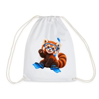 Tauchender Red Panda - Turnbeutel - Weiß - Vorne