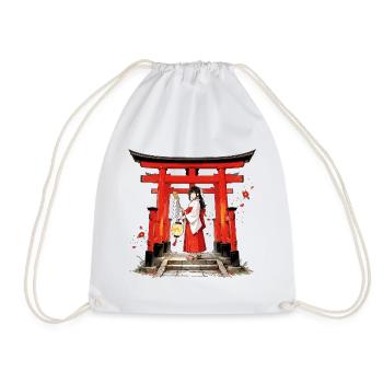 Miko Shrine Maiden – Japanische Priesterin - Turnbeutel - Weiß - Vorne