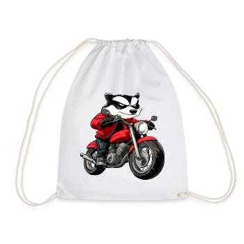 Dachse Motorradfahrer / Motorrad Marder - Turnbeutel - Weiß - Vorne