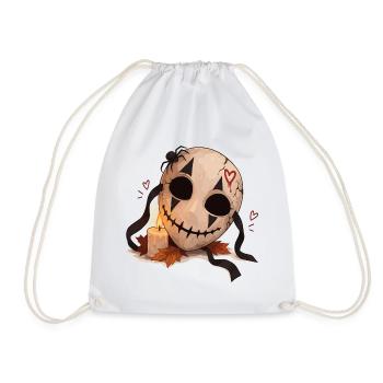 Gruselige Maske mit Kerze - Turnbeutel - Weiß - Vorne