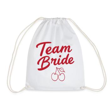 Team Bride Kirsche  - Turnbeutel - Weiß - Vorne