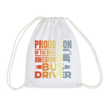 Proud Son Of The Most Awesome Bus Driver - Turnbeutel - Weiß - Vorne