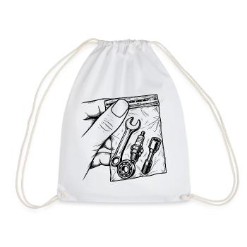 Mechanische Sucht – Pouch Tools Candle Key - Turnbeutel - Weiß - Vorne