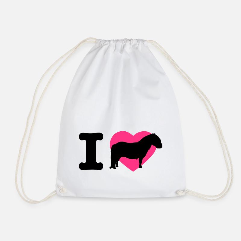 I love Shetty's ponies - Drawstring Bag - white