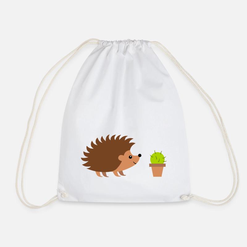 Hérisson avec cactus - Sac de sport léger - blanc