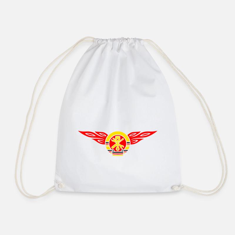 Car flames crest 3c - Drawstring Bag - white