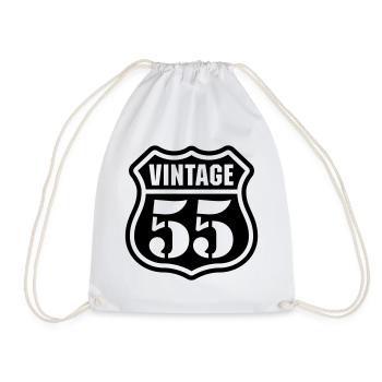 Vintage 55 - Drawstring Bag - white - Front