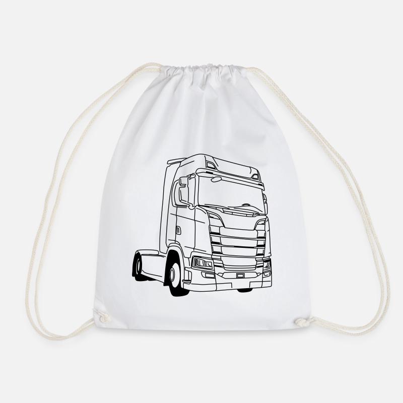 Lkw, Truck, Lastwagen, Berufskraftfahrer ✔ - Turnbeutel - Weiß
