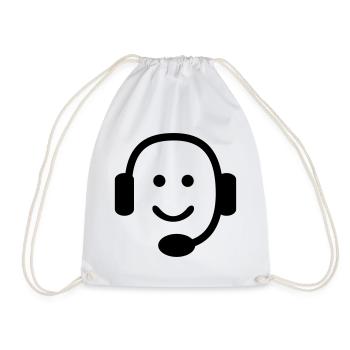 nerd - Drawstring Bag - white - Front