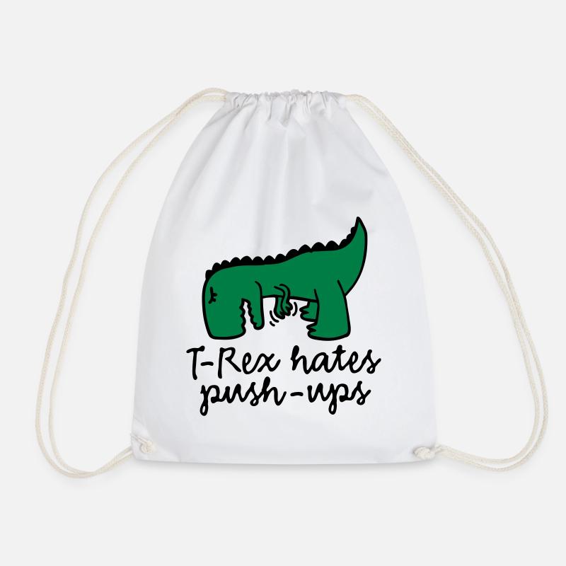 T-Rex hates push-ups - Turnbeutel - Weiß