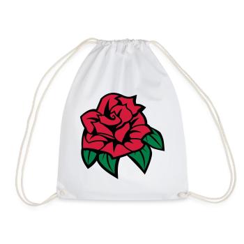 6254398 135433816 Rose - Drawstring Bag - white - Front