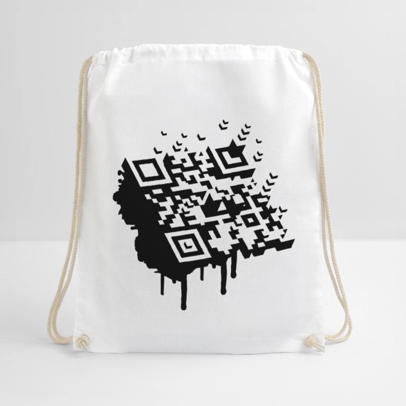 A 3D bar code as a graffiti Drawstring Bag