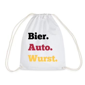 Bier Auto Wurst - Turnbeutel - Weiß - Vorne