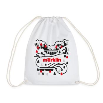 Märklin Rail Network Landscape - Drawstring Bag - white - Front
