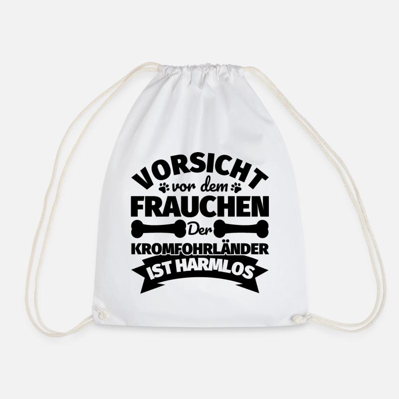 Kromfohrländer Frauchen lustig Geschenk - Turnbeutel - Weiß