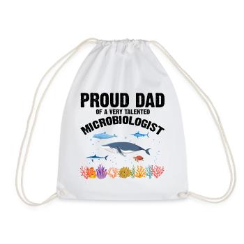 Proud Dad Microbiology Biology Biologist Sea - Drawstring Bag - white - Front