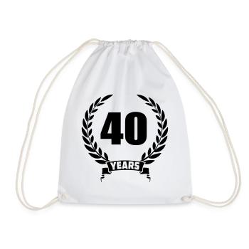 Lauwerkrans 40 ans avec numéro et année de bannière - Sac de sport léger - blanc - Devant