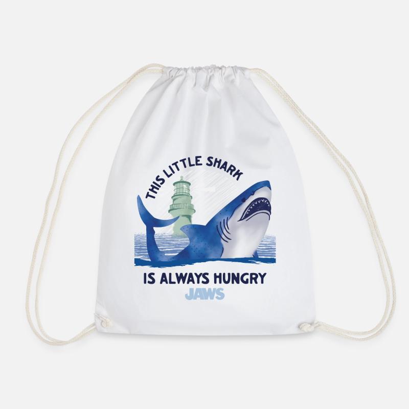 Jaws This Little Shark Is Always Hungry - Drawstring Bag - white