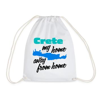Crete – my home away from home - Drawstring Bag - white - Front
