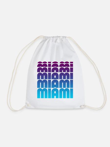 Miami Grid Gradient - Turnbeutel - Weiß