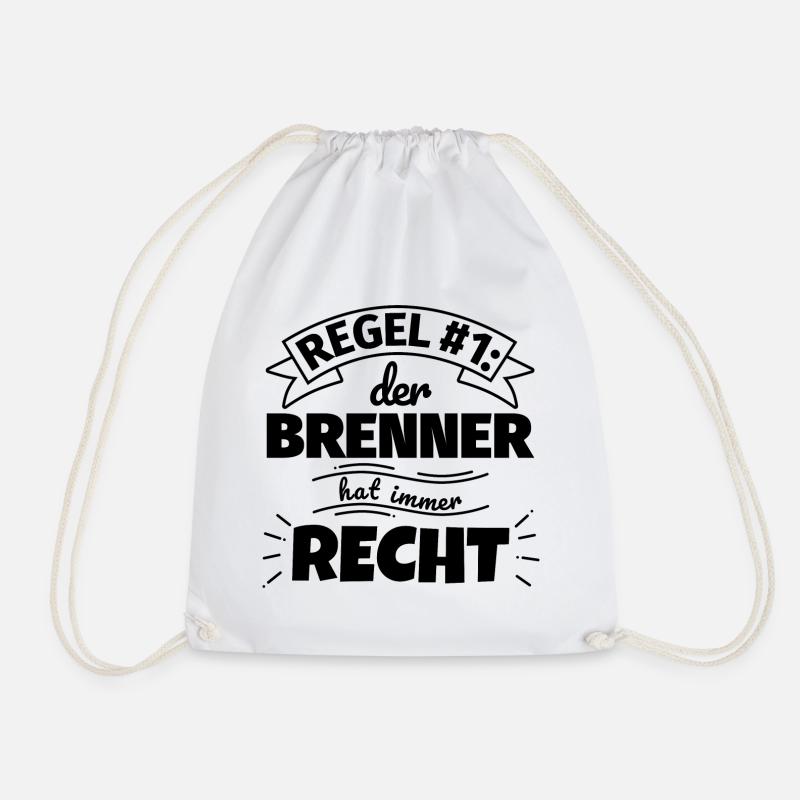 Brenner Geschenke – Hat immer Recht - Turnbeutel - Weiß