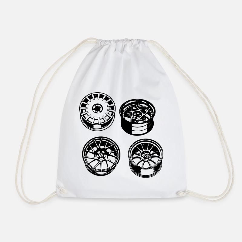 Rims - Drawstring Bag - white