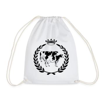 Award-winning cow laurel wreath - Drawstring Bag - white - Front