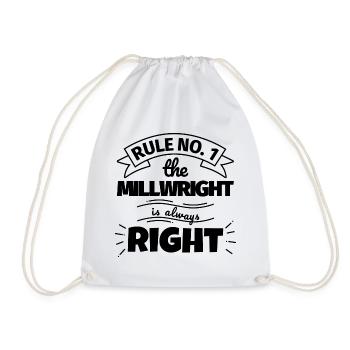MILLWRIGHT lustiges Geschenk - Turnbeutel - Weiß - Vorne