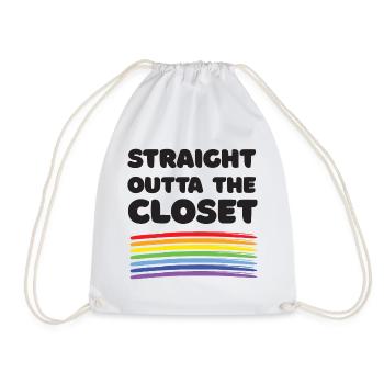 Pride Month - Straight Outta The Closet - Drawstring Bag - white - Front