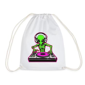 Incroyablement cool: Neon Alien DJ pour votre fête - Sac de sport léger - blanc - Devant